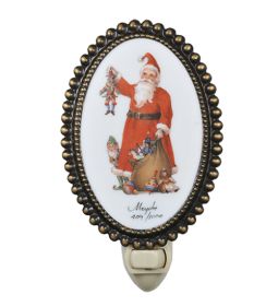 3.5" Wide Christmas Fruits of His Labor Fused Oval Night Light