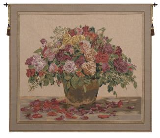 Spring Flowers Beige European Tapestry