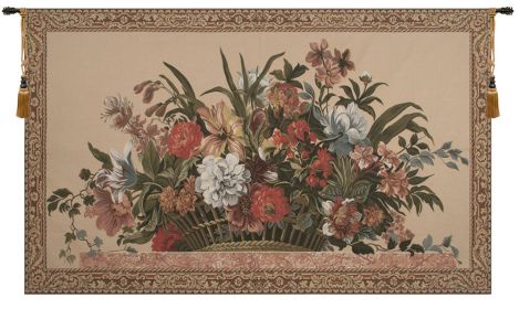 Ann's Floral Basket Large European Tapestry
