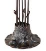 24" High Gray Tiffany Pond Lily 12 Light Table Lamp