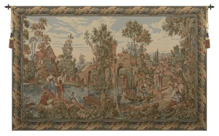 Washing by the Lake Both Panels Tapestry Wall Hanging