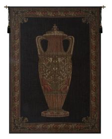 Amphora Chenille Black with Border Belgian Tapestry