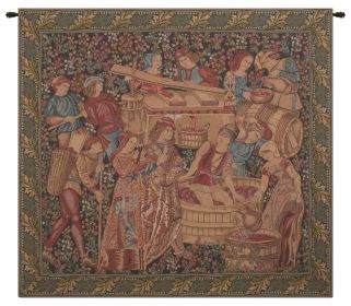 Antique Vendange Left Panel Tapestry Wall Hanging