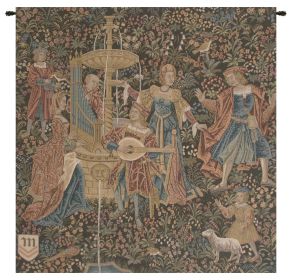 Country Musicians Square Dark Tapestry Wall Hanging