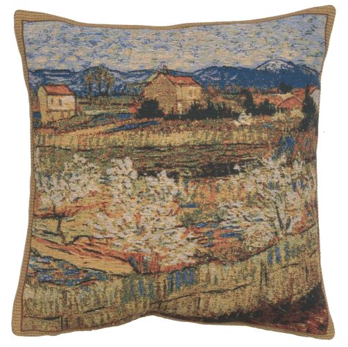 Le Crau with Peach Trees Cushion Cover