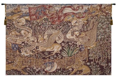 The Winged Stags Maroon Tapestry