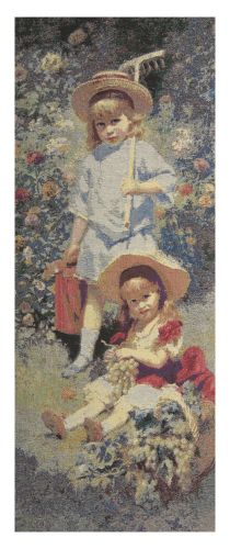 Garden Girls Stretched Wall Tapestry