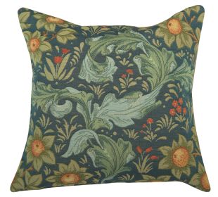 Arabesques w/Orange Tree Blue French Cushion Cover