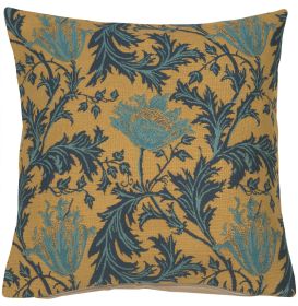 Anemone Blue Gold Cushion Cover