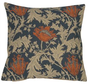 Anemone Blue Rust Cushion Cover