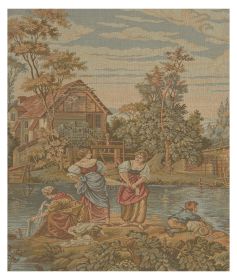 Washing by the Lake Small without Border Italian Wall Tapestry