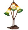 16" High Amber/Green Tiffany Pond Lily 3 LT Accent Lamp
