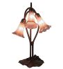 16" High Lavender Tiffany Pond Lily 3 LT Accent Lamp