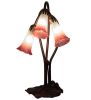 16" High Pink/White Pond Lily 3 LT Accent Lamp