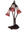 16" High Pink/White Pond Lily 3 LT Accent Lamp