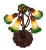17" High Amber/Green Tiffany Pond Lily 5 LT Accent Lamp