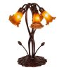 17" High Amber Tiffany Pond Lily 5 LT Accent Lamp
