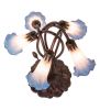 17" High Pink/Blue Tiffany Pond Lily 5 Light Accent Lamp