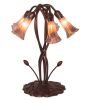 17" High Purple Iridescent Tiffany Pond Lily 5 Light Accent Lamp