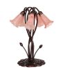 17" High Pink Tiffany Pond Lily 5 Light Accent Lamp