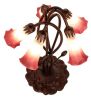 17" High Pink/White Tiffany Pond Lily 5 LT Accent Lamp