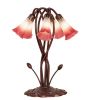 17" High Pink/White Tiffany Pond Lily 5 LT Accent Lamp