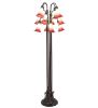 63" High Seafoam/Cranberry Tiffany Pond Lily 12 LT Floor Lamp
