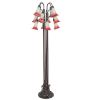 63" High Seafoam/Cranberry Tiffany Pond Lily 12 LT Floor Lamp