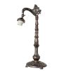 20" High Tiffany Turning Leaf Bridge Arm Table Lamp