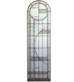 15"W X 54"H Arc Deco Left Sided Stained Glass Window