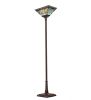 70" High Tiffany Jeweled Peacock Torchiere