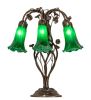 18" High Green Tiffany Pond Lily 6 Light Table Lamp