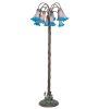 61" High Pink/Blue Tiffany Pond Lily 12 Light Floor Lamp