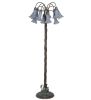 61" High Gray Tiffany Pond Lily 12 Light Floor Lamp