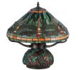 17H Tiffany Dragonfly w/Tiffany Mosaic Base Table Lamp