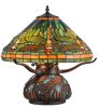 17H Tiffany Dragonfly w/Tiffany Mosaic Base Table Lamp