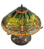 17H Tiffany Dragonfly w/Tiffany Mosaic Base Table Lamp