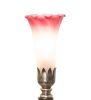 12" High Pink/White Tiffany Pond Lily Cherub Mini Lamp