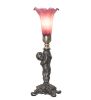 12" High Lavender Tiffany Pond Lily Cherub Mini Lamp