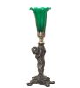 12" High Green Tiffany Pond Lily Cherub Mini Lamp