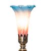 12" High Pink/Blue Tiffany Pond Lily Cherub Mini Lamp