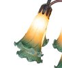 24" High Amber/Green Tiffany Pond Lily 12 Light Table Lamp