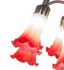 24" High Pink/White Tiffany Pond Lily 12 Light Table Lamp