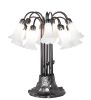 24" High White Tiffany Pond Lily 12 Light Table Lamp