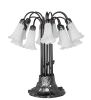 24" High White Tiffany Pond Lily 12 Light Table Lamp
