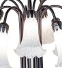 24" High White Tiffany Pond Lily 12 Light Table Lamp