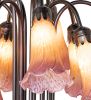 24" High Amber/Purple Tiffany Pond Lily 12 Light Table Lamp