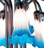 24" High Pink/Blue Tiffany Pond Lily 12 Light Table Lamp