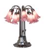 24" High Lavender Tiffany Pond Lily 12 Light Table Lamp