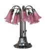 24" High Lavender Tiffany Pond Lily 12 Light Table Lamp